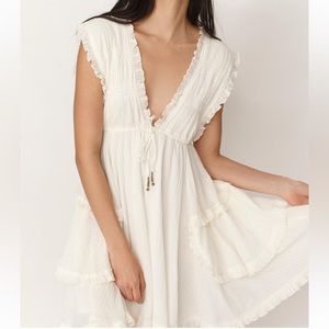EUC Free People Antoinette Mini Dress in Ivory